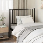 vidaXL Cabeceira de cama 90 cm metal preto
