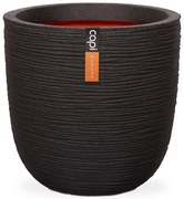 Capi Vaso oval Nature Rib 54x52 cm preto KBLR935