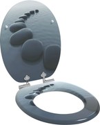vidaXL Assento de Sanitário com Fechamento Suave Cinzento 44 x 38 cm