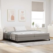 vidaXL Cama Box com colchão Cinzento-acastanhado 200 x 200 cm tecido