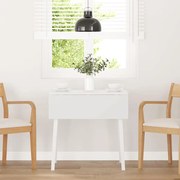 vidaXL Mesa de jantar madeira seringueira maciça branco