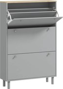 HOMCOM Móvel para Sapatos 24 Pares com 3 Gavetas Basculantes e Prateleiras Ajustáveis 80x23,5x121cm Cinza | Aosom Portugal