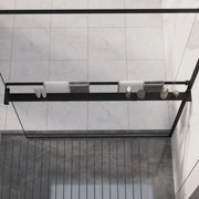 vidaXL Prateleira duche p/ divisória chuveiro 118 cm alumínio preto