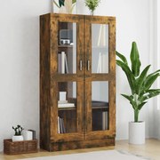 vidaXL Vitrine 82,5x30,5x150 cm derivados de madeira carvalho fumado