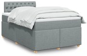 vidaXL Cama boxspring com colchão 120x190 cm tecido cinzento-claro