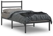 Estrutura de cama com cabeceira 90x200 cm metal preto