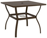 vidaXL Mesa de jardim 81,5x81,5x72 cm aço castanho