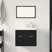 vidaXL 2 pcs conjunto móveis casa de banho carvalho preto