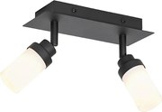 Foco de banheiro moderno preto 2 luzes IP44 - Japie
