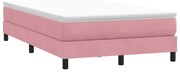 vidaXL Box Cama de primavera sem Colchão Rosa 120x210 cm Veludo