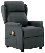 vidaXL Cadeira de Massagem Cinza Escuro Tecido