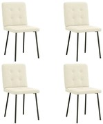 vidaXL Cadeiras de jantar 4 pcs veludo cor creme