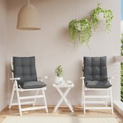 vidaXL Almofadões cadeira encosto baixo jardim 2 pcs oxford antracite