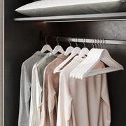 Conjunto de 20 cabides em madeira maciça 44,5 x 1,2 x 23 cm Branco + Prateado
