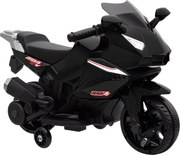 AIYAPLAY Moto Elétrica para Crianças Moto a Bateria 6 V com Efeitos Luminosos e Sonoros Rodas de Treino 75x36x49cm Preto | Aosom Portugal