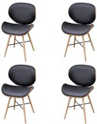 vidaXL Cadeiras jantar 4 pcs madeira curvada e couro artificial