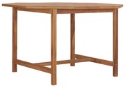 vidaXL Mesa de jardim 120x120x75 cm madeira de teca maciça