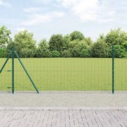 vidaXL Cerca Euro com 13 postes flangeados, 0,8 x 25m, em aço galvanizado