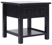 vidaXL Mesa de apoio 40x40x40 cm madeira de paulownia preto