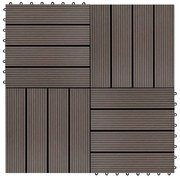 vidaXL Ladrilhos de pavimento 22 pcs WPC 2m² 30x30 cm castanho-escuro