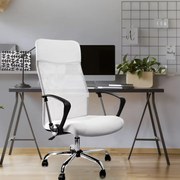 Cadeira de escritório Deluxe com encosto ergonómico 60 x 113-122 cm Branco