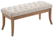 Banco Ramses em tecido com estrutura em antigo claro 46 x 100 x 38 cm Creme