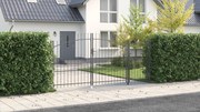 vidaXL Portão de Jardim com Topo em Ponta de Lança Cinza 175x400 cm Aço
