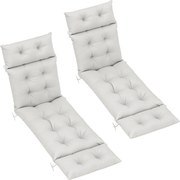 Outsunny Conjunto de 2 almofadas para espreguiçadeira almofada para banho de sol espesso, confortável - 6 tiras, 190 x 56 x 10 cm, cinza claro | Aosom Portugal