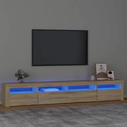 Móvel de TV com luzes LED 240x35x40 cm carvalho sonoma