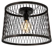 Candeeiro de teto rural rattan preto 40 cm IP44 - Calamus Rústico