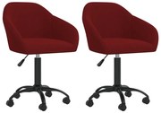 Cadeiras de jantar giratórias 2 pcs veludo vermelho tinto