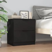 vidaXL Mesa de cabeceira madeira processada preto