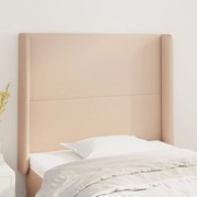 vidaXL Cabeceira cama c/ abas couro artif. 83x16x118/128cm cappuccino