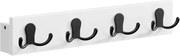 Cabide de parede com 4 ganchos e prateleira | SONGMICS | 40 x 7,4 x 7 cm | LCR006W01.