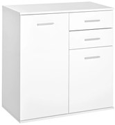 HOMCOM Armário Aparador Branco com Gavetas Amplo Espaço de Armazenamento Multiuso para Sala de Estar 71x35x76cm | Aosom Portugal