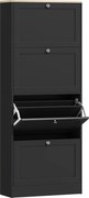 HOMCOM Sapateira 24 Pares Armário de Sapatos com 4 Gavetas Rebatíveis Prateleiras Ajustáveis 60x23,5x151 cm Preto | Aosom Portugal
