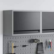 vidaXL Armário de Ferramentas Preto e Cinza 50 x 25 x 35 cm