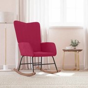 vidaXL Cadeira de baloiço veludo vermelho tinto