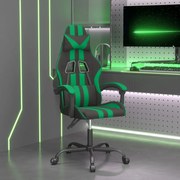 vidaXL Cadeira gaming couro artificial preto e verde