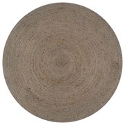 Tapete artesanal em juta redondo 120 cm cinzento