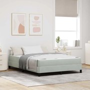 vidaXL Cama Box com colchão Cinzento-claro 140 x 190 cm tecido
