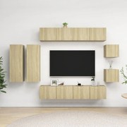 vidaXL 8pcs conjunto de móveis de TV derivados madeira carvalho sonoma