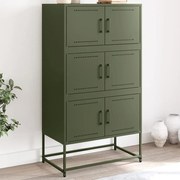 vidaXL Aparador 68,5x38,5x123,5 cm aço verde azeitona