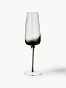 Mouth-Blown Champagne Glasses Smoke with Colour Gradient, Set of 4
