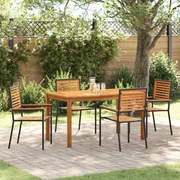 vidaXL Conjunto de Jantar para Jardim 5 pcs Preto 140 x 80 x 74 cm