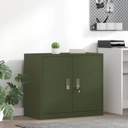 vidaXL Armário de arrumação Verde Oliva 80 x 40 x 70 cm Aço