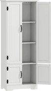 HOMCOM Buffet de Cozinha Armário de Cozinha Contemporâneo Multi Armazenamento 2 Armários 3 Prateleiras Painéis de Partículas Branco | Aosom Portugal