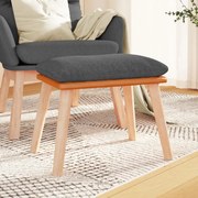 vidaXL Apoio de pés 45x29,5x35 cm tecido/couro artificial cinza-escuro