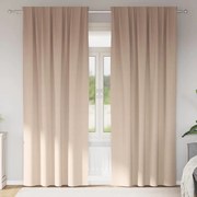 vidaXL Cortinas 2 pcs Cinzento-acastanhado 225 x 140 cm Poliéster
