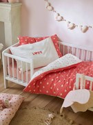 Conjunto capa de edredão + fronha MON CŒUR  estampado rosa